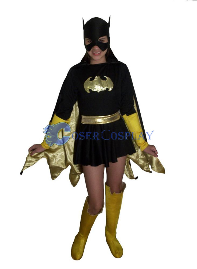 Batgirl Costume Halloween Dress Cape
